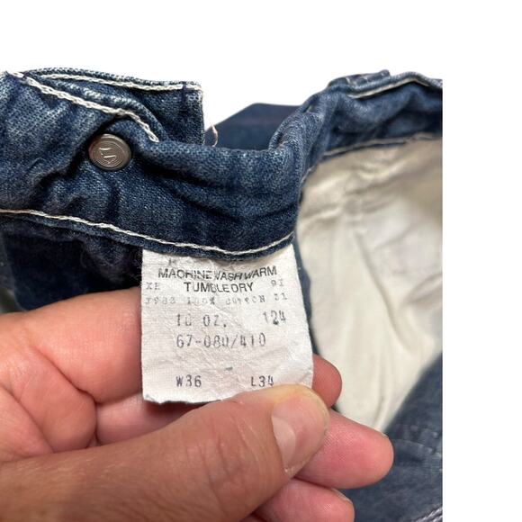 Vintage 70's DEE CEE Medium Wash Mid-Rise Straight Jeans Men's Size W36 x L34 - Picture 8 of 10